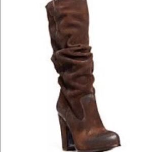 DMSX Donald J Pliner Suede Distressed Slouch Boots